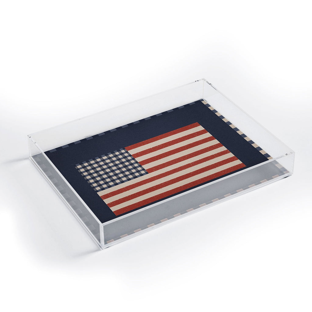 DENY Designs Gingham Flag Acrylic Tray