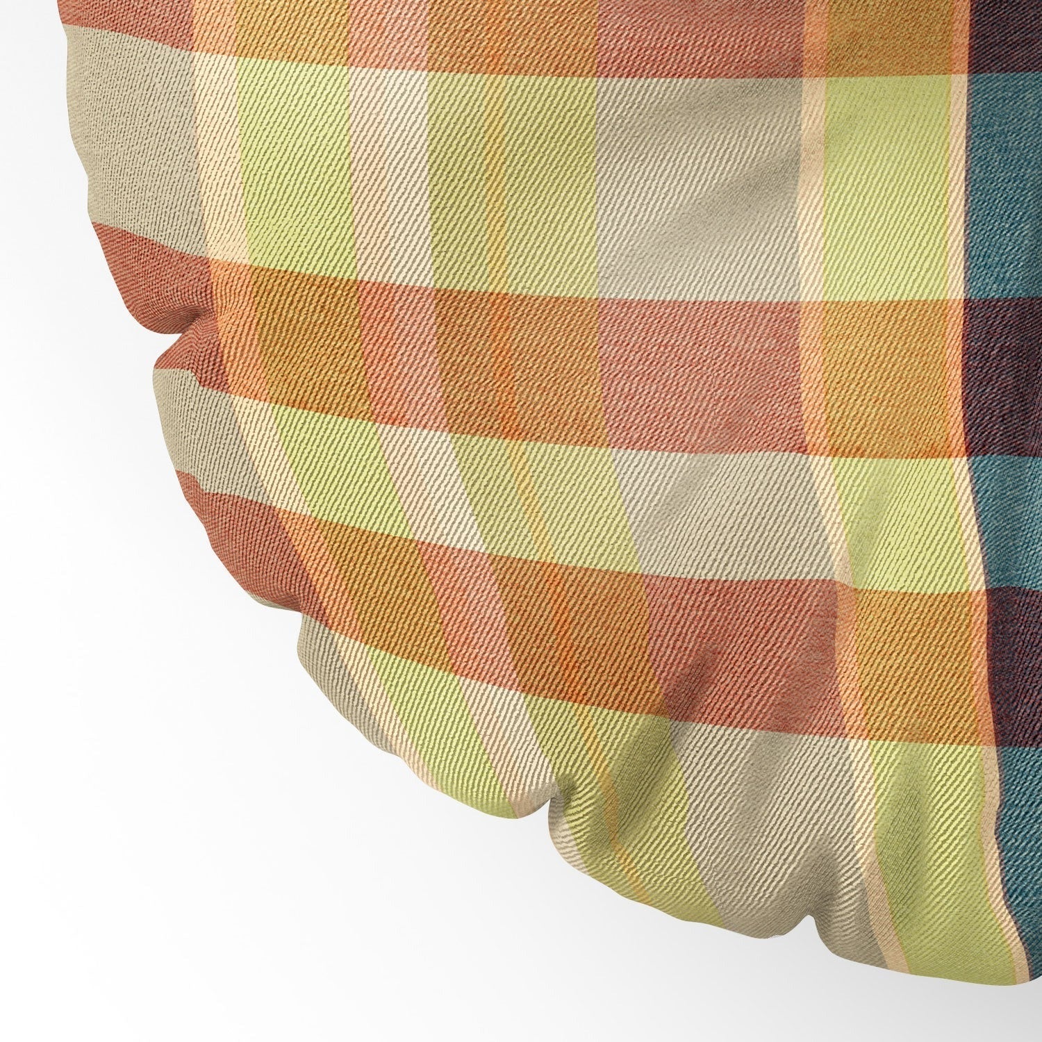 Marta Barragan Camarasa Retro Picnic Plaid Warm Tones Floor Pillow Round