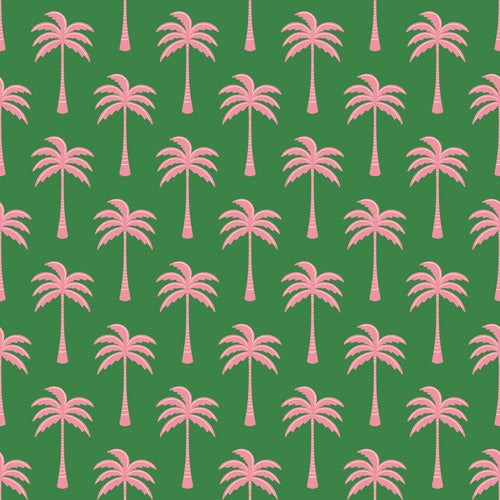 Design by Spark Pink Palm Tree Oasis Shower Curtain