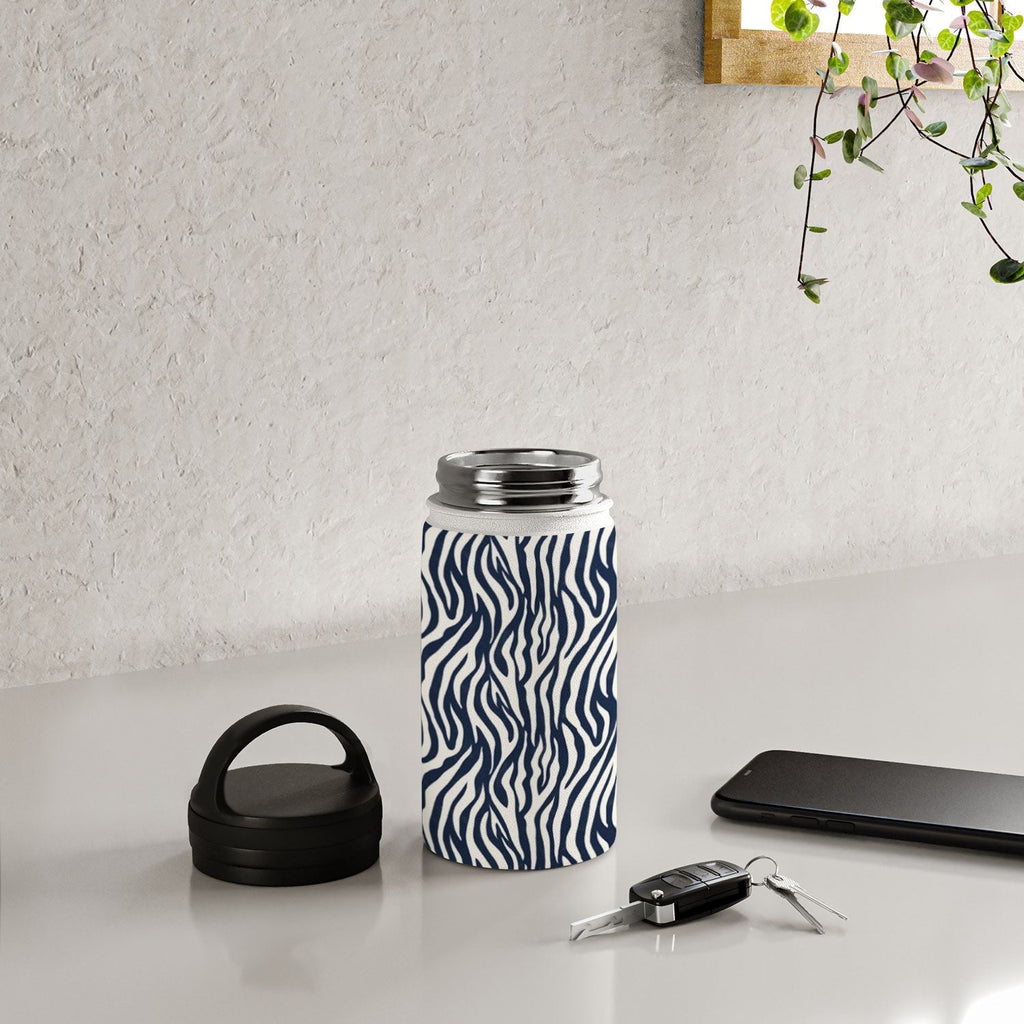 Avenie BR Navy Tiger Stripes Water Bottle