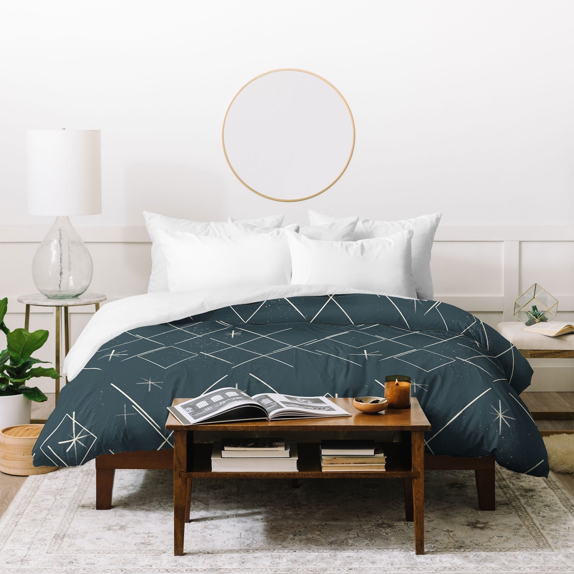 Little Om Starry Web navy Duvet Cover