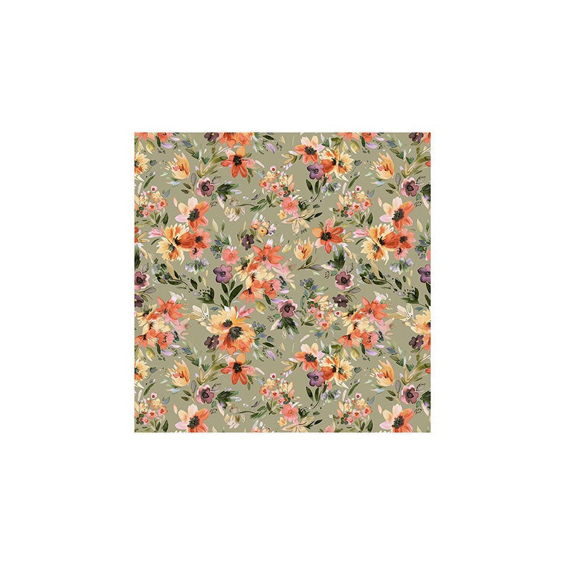 Ninola Design Botanic Retreat Floral Oleander Whimsical Teal Green Art Print