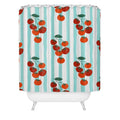 Design by Spark Zesty Tomatoes and Stripes Shower Curtain