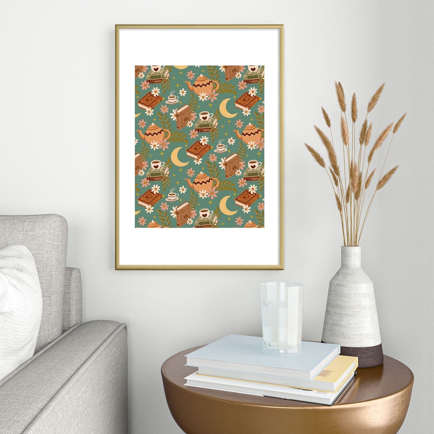 Avenie Moonlit Reading Nook I Metal Framed Art Print