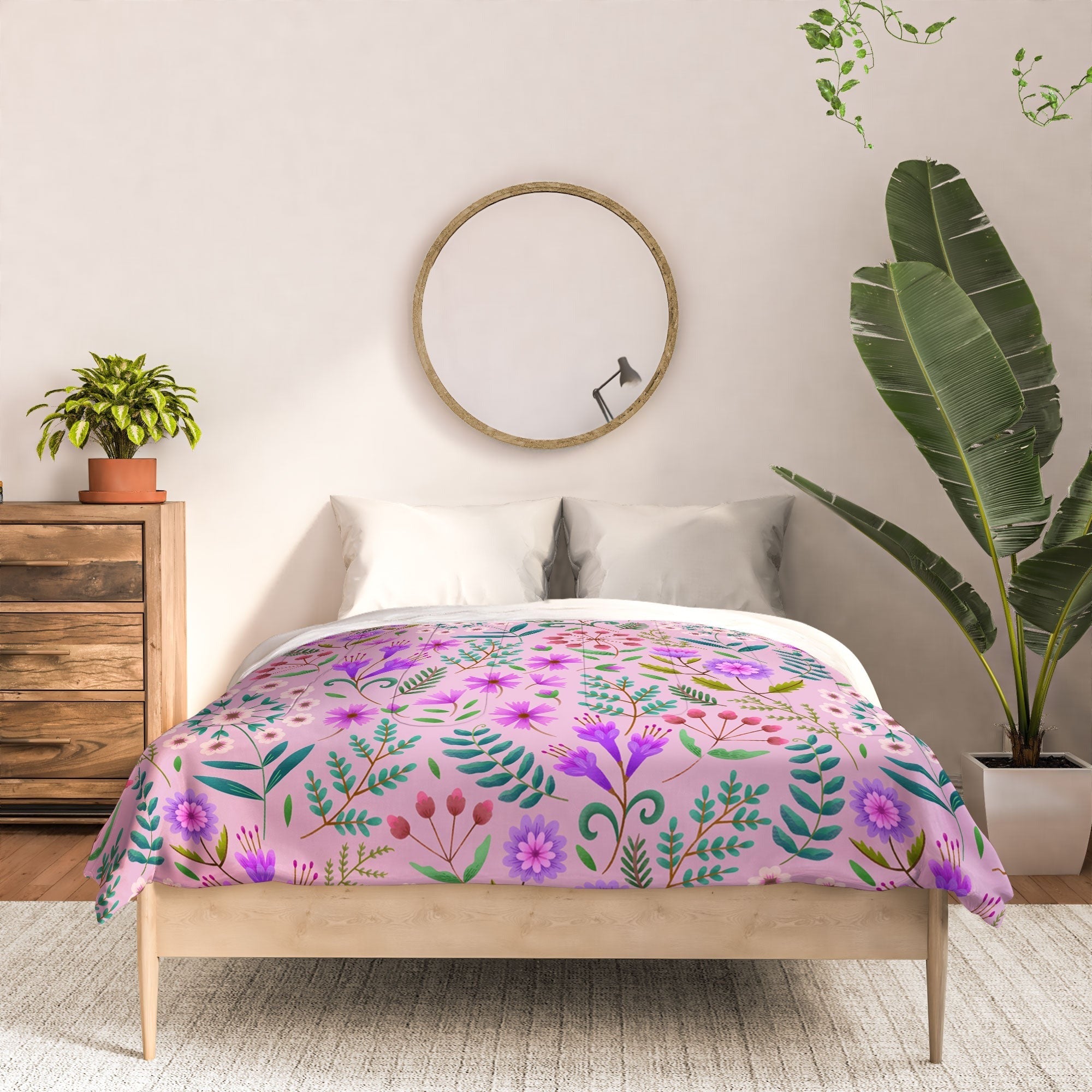 Pimlada Phuapradit Ditsy Purple Floral Half Drop Comforter