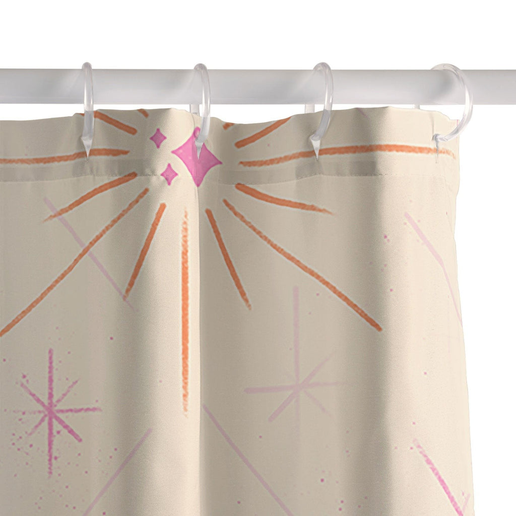 Little Om Pattern Little Moon cream Shower Curtain