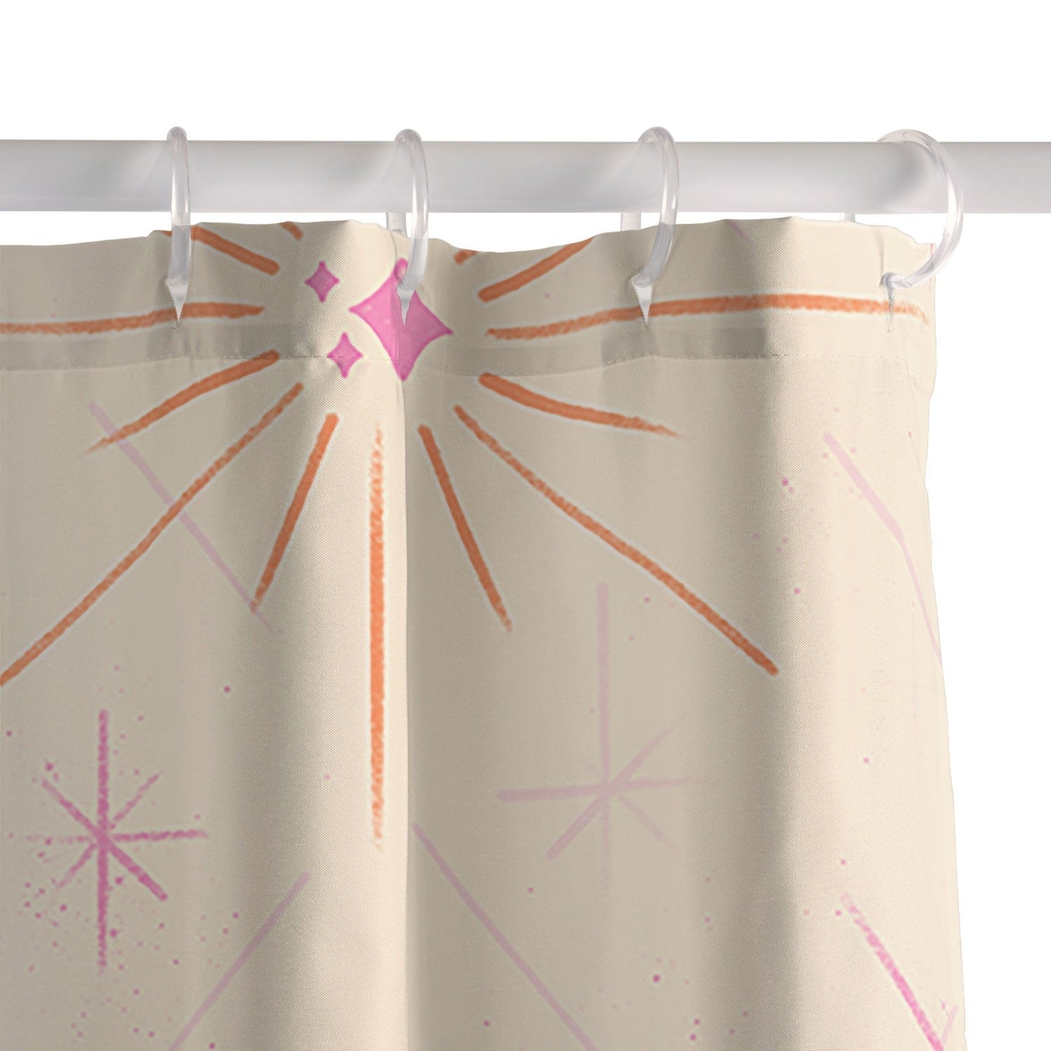 Little Om Pattern Little Moon cream Shower Curtain