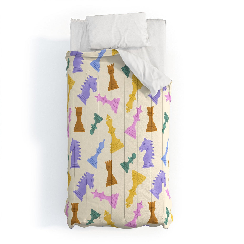 Design by Spark Chess Game Pieces Comforter