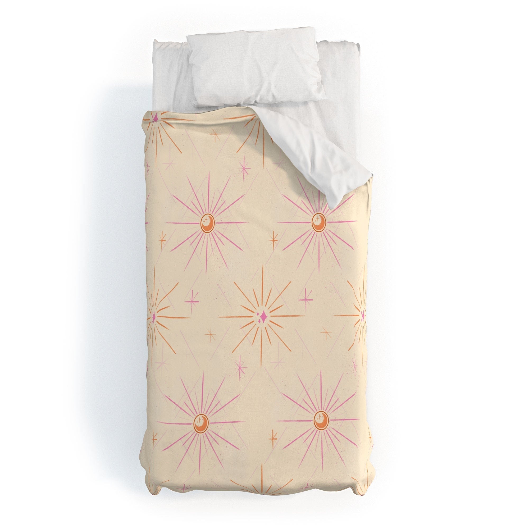Little Om Pattern Little Moon cream Duvet Cover