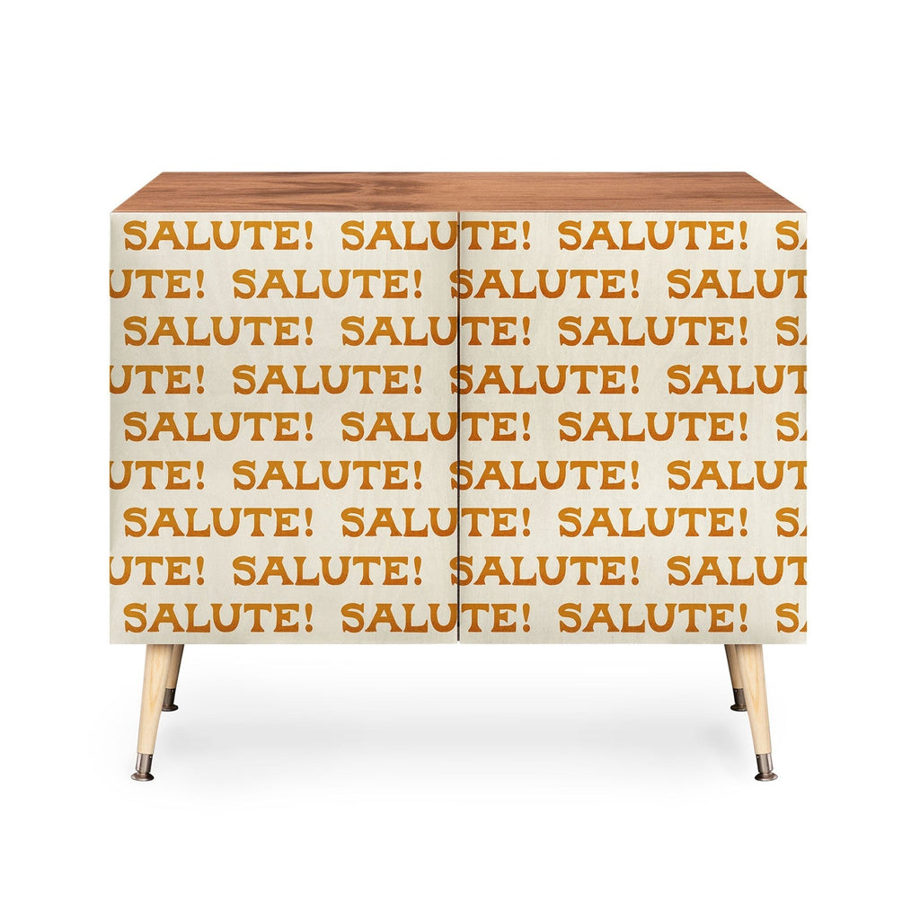 Jessica Molina Salute Gold Pattern on Cream Credenza