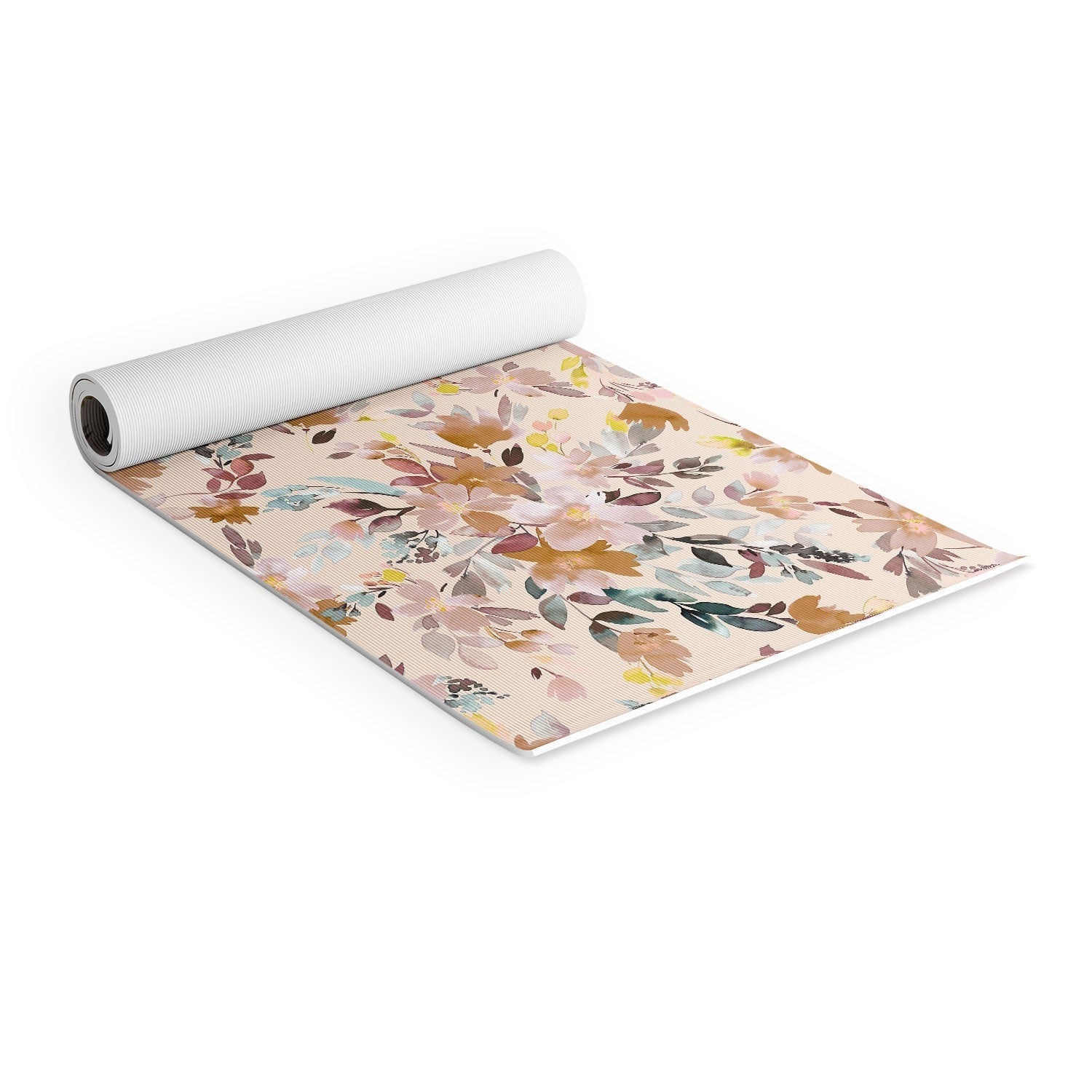 Ninola Design Botanic Retreat Floral Oleander Whimsical Soft Pink Yoga Mat