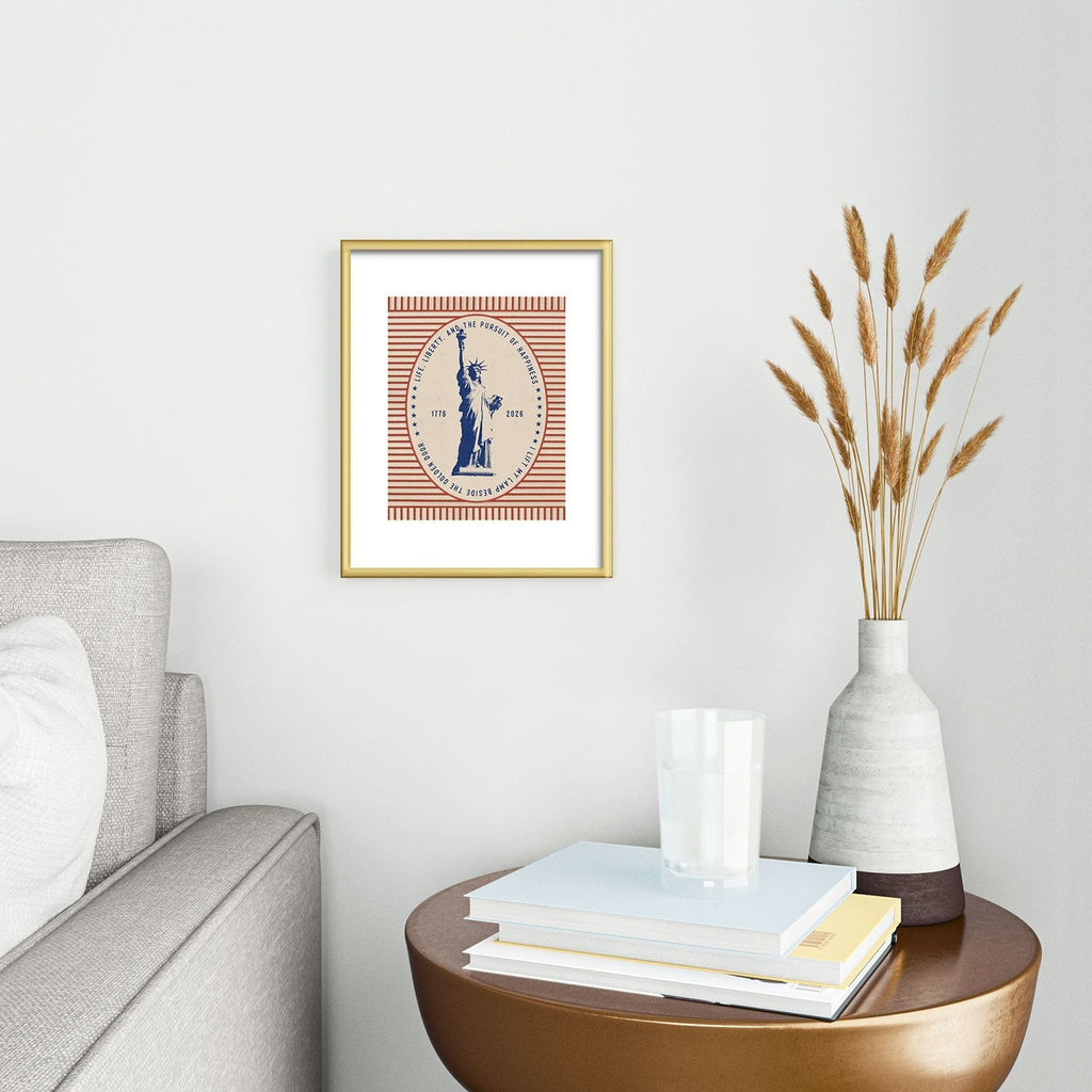 DENY Designs Life Liberty Metal Framed Art Print