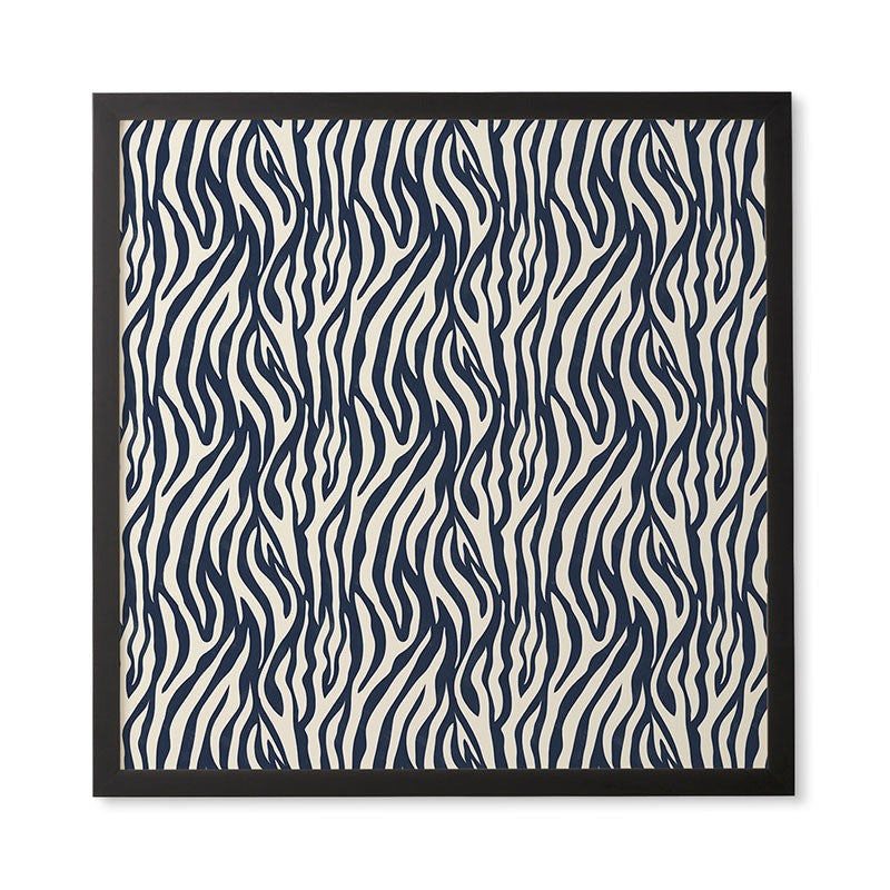 Avenie BR Navy Tiger Stripes Framed Wall Art