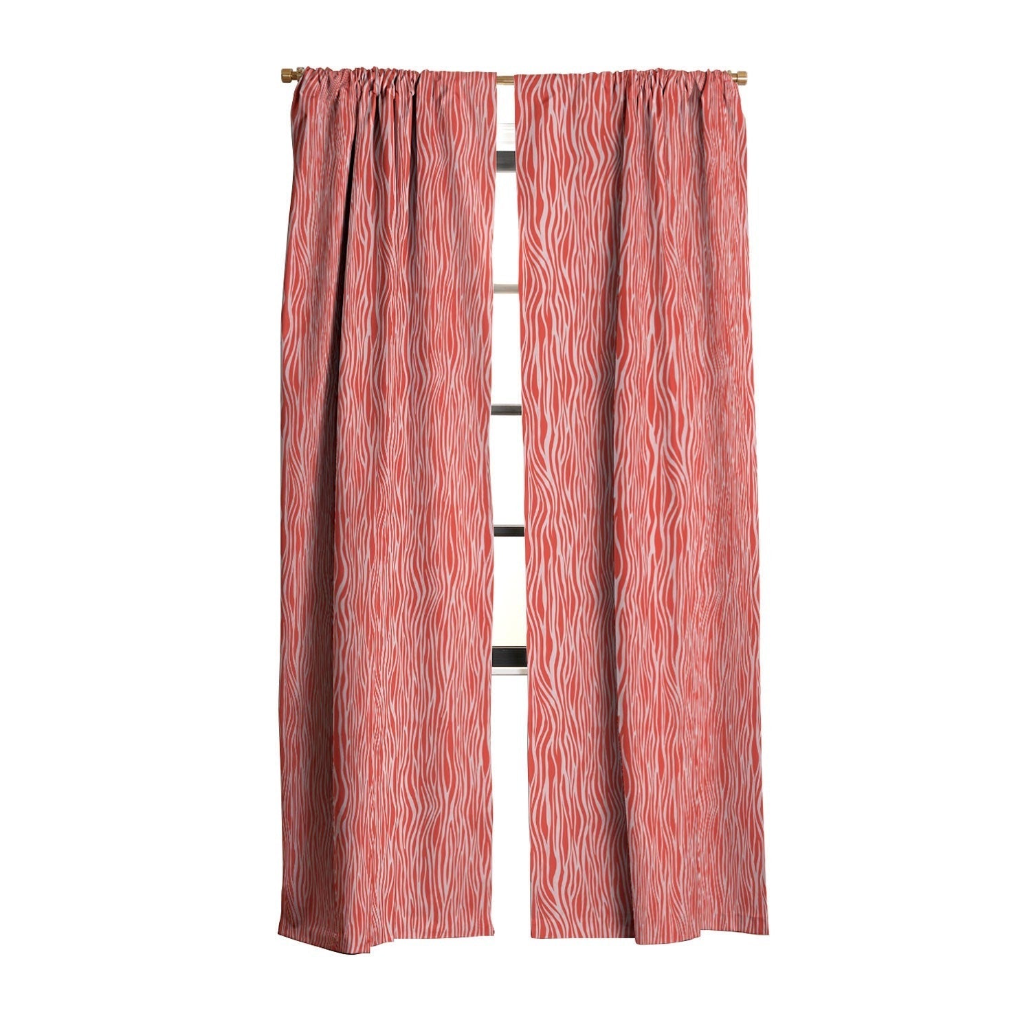 Avenie BR Red Zebra Stripe Blackout Window Curtain