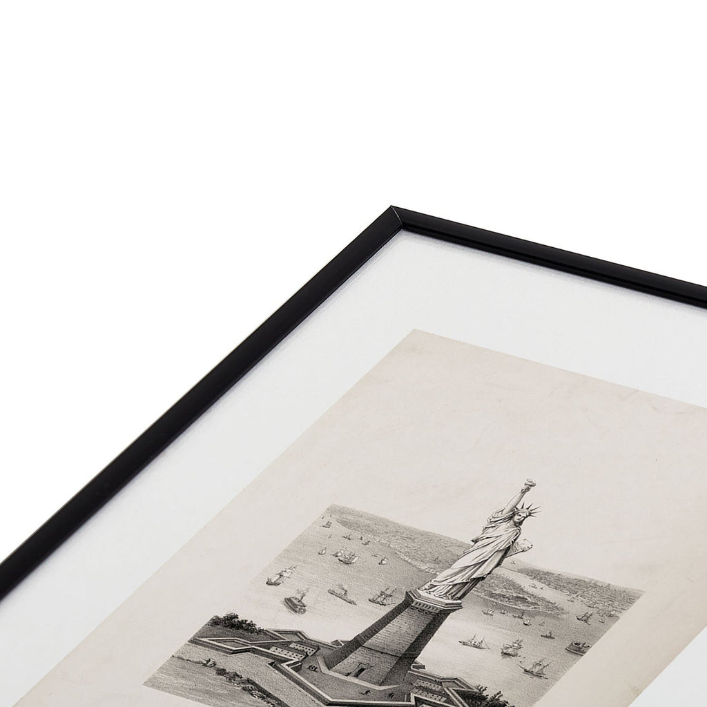 DENY Designs Vintage Lady Liberty Metal Framed Art Print