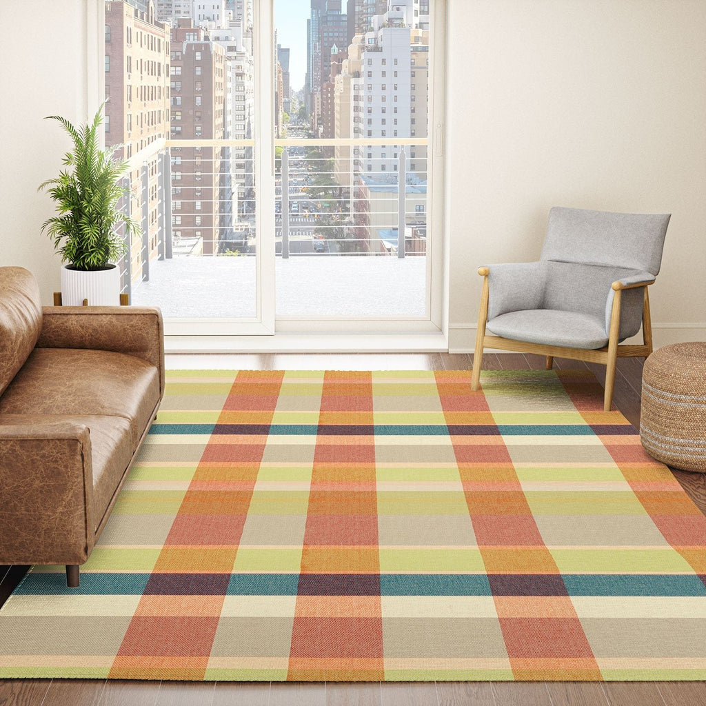 Marta Barragan Camarasa Retro Picnic Plaid Warm Tones Area Rug
