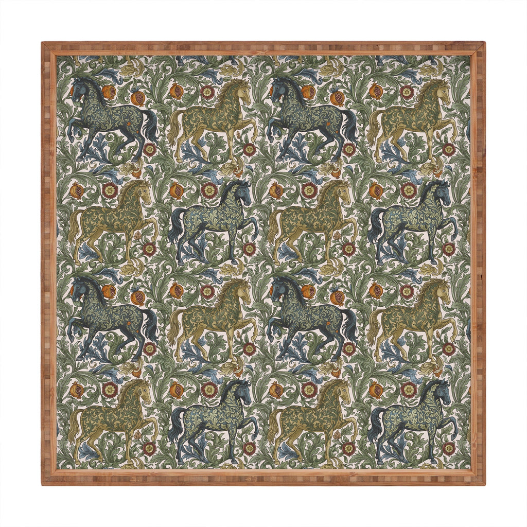Marta Barragan Camarasa Renaissance Horse Garden Square Tray