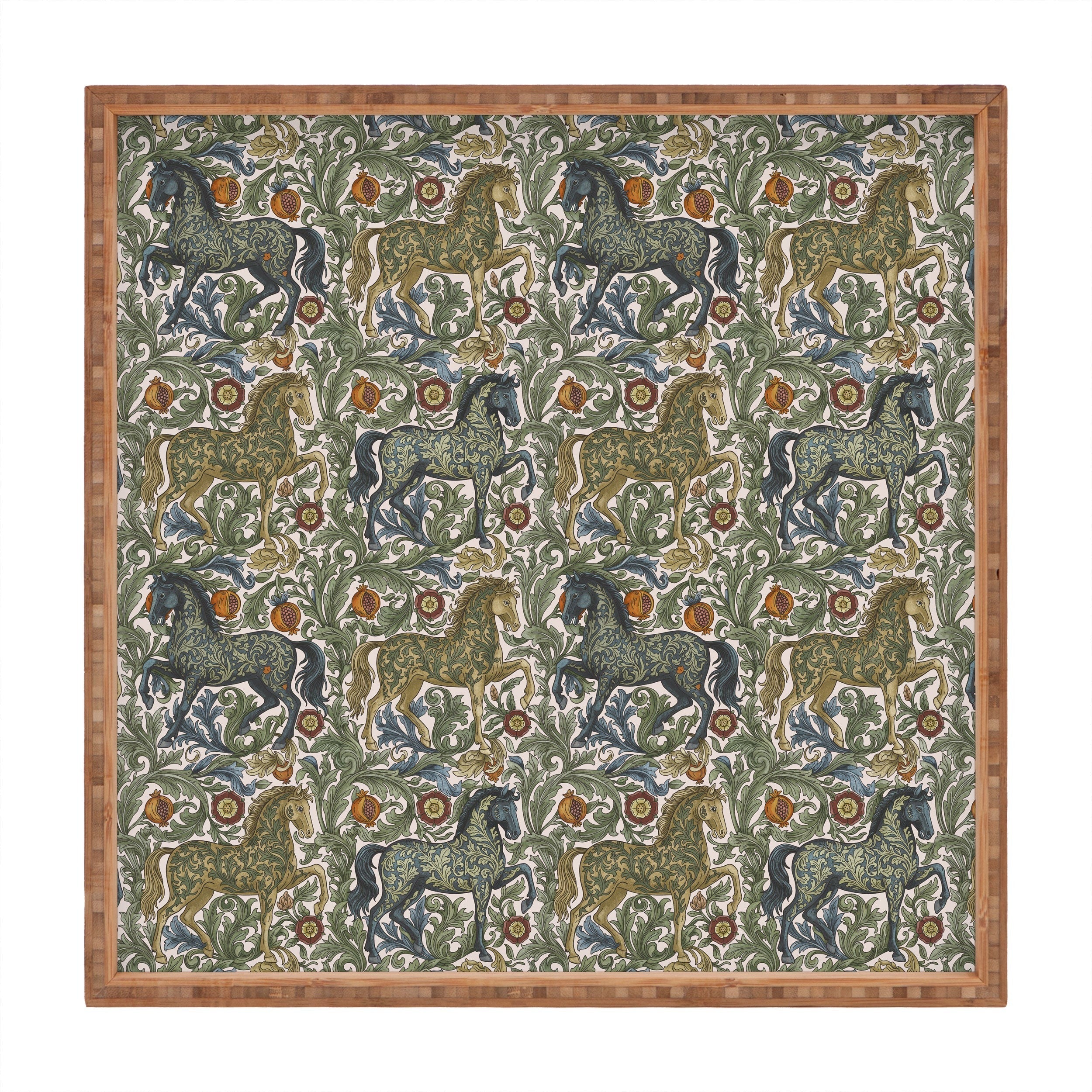 Marta Barragan Camarasa Renaissance Horse Garden Square Tray