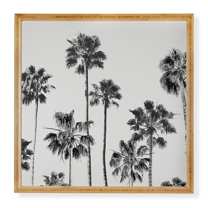 Gal Design Black And White Palms Framed Wall Art