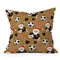 Design by Spark Sporty Soccer Santa Holiday Outdoor Throw Pillow