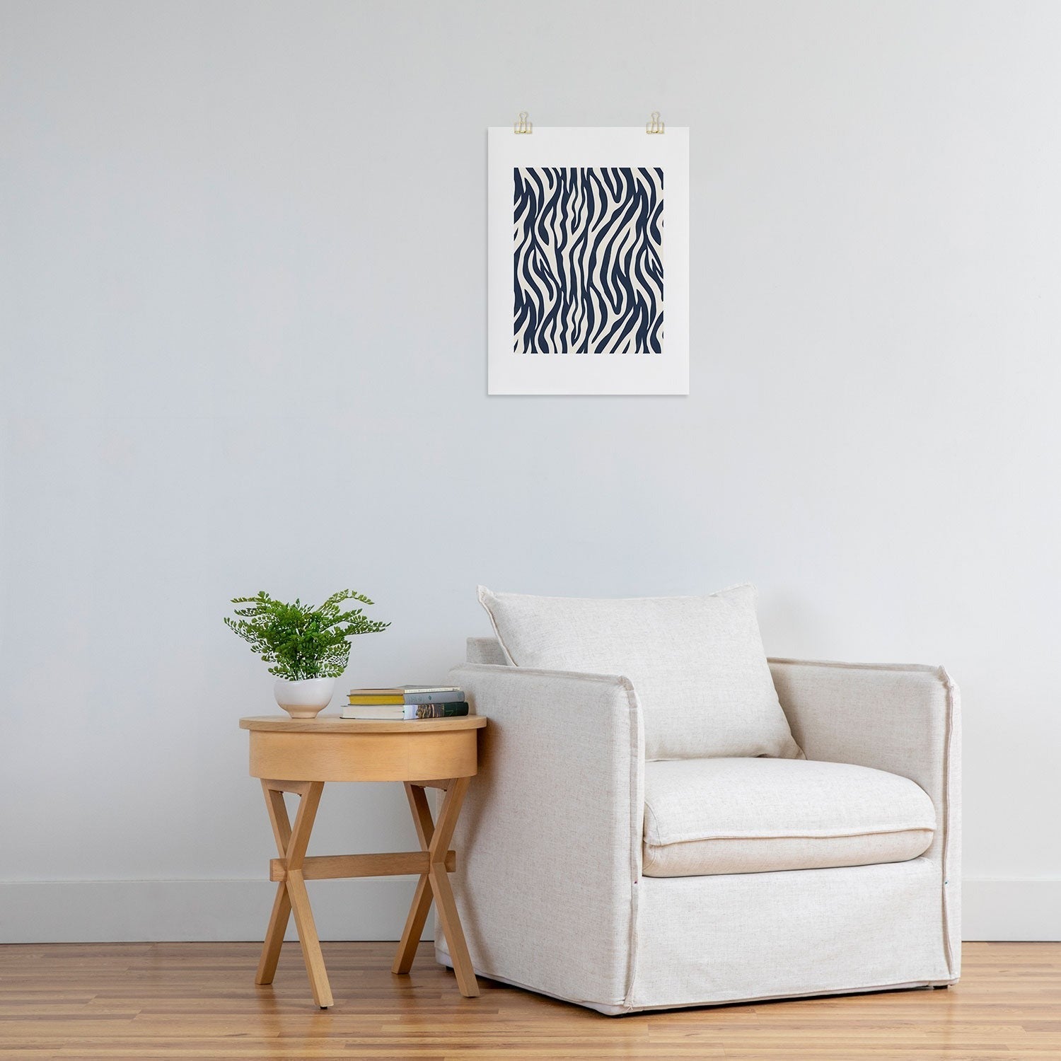 Avenie BR Navy Tiger Stripes Art Print