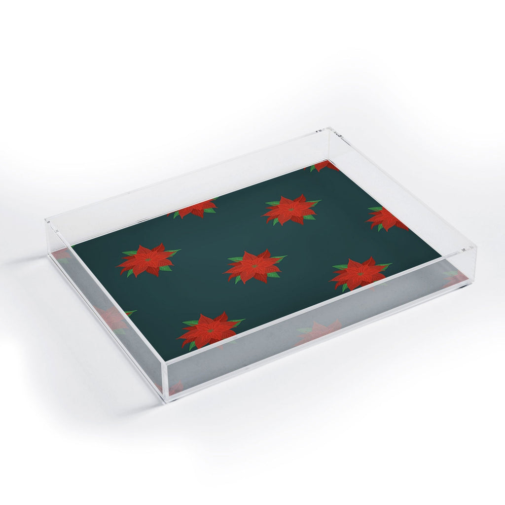 Design by Spark Poinsettia Florals Acrylic Tray