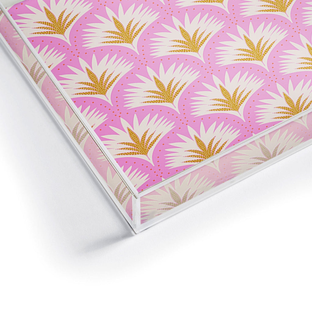 Jennifer Labre Pink Palmetto Acrylic Tray
