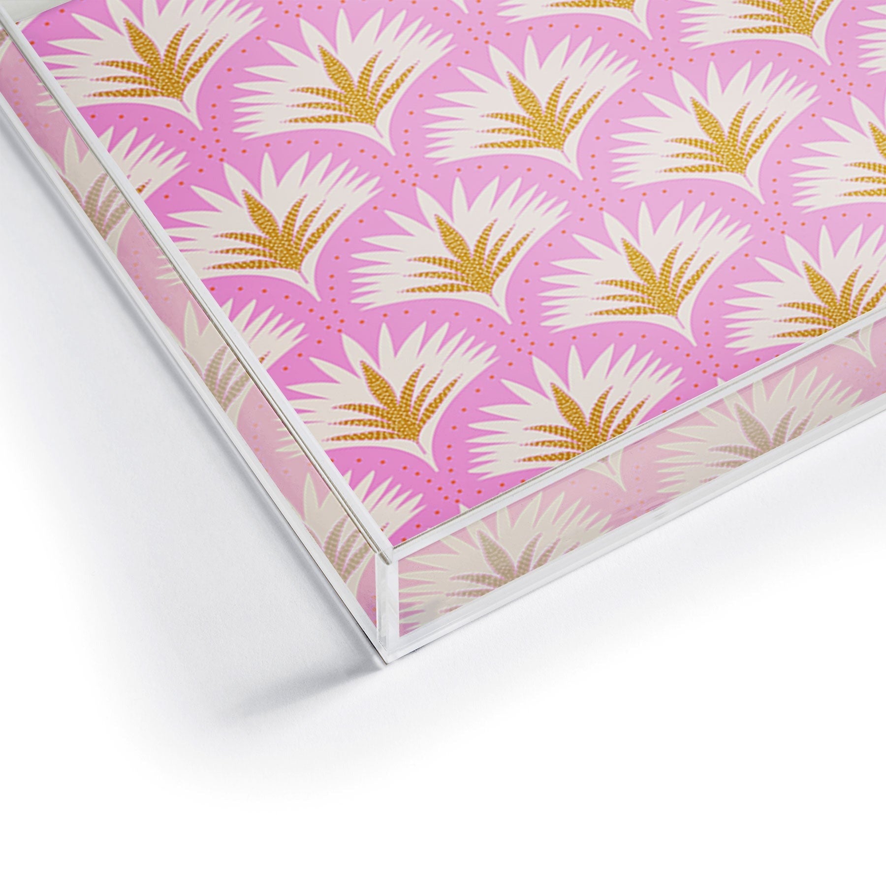 Jennifer Labre Pink Palmetto Acrylic Tray