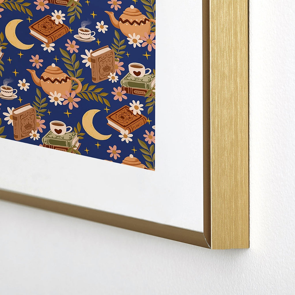Avenie Moonlit Reading Nook II Metal Framed Art Print