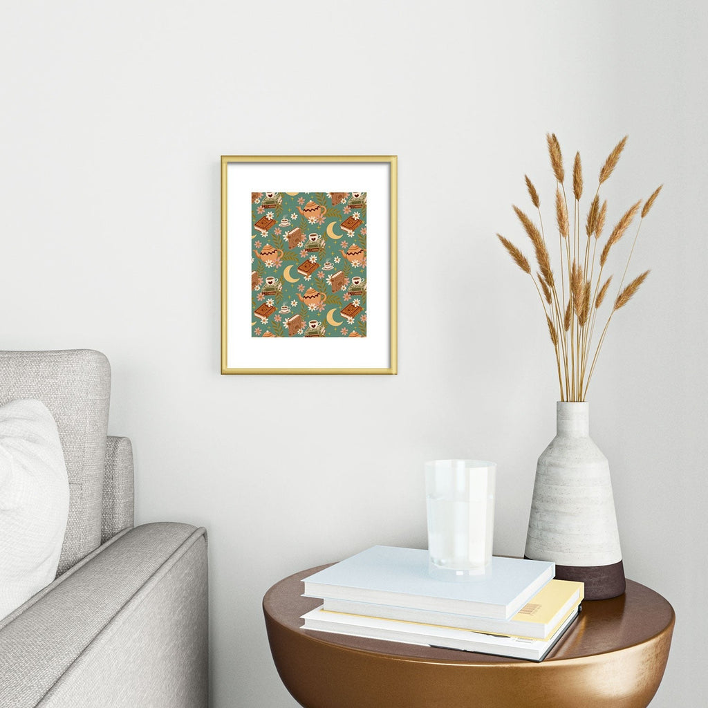 Avenie Moonlit Reading Nook I Metal Framed Art Print