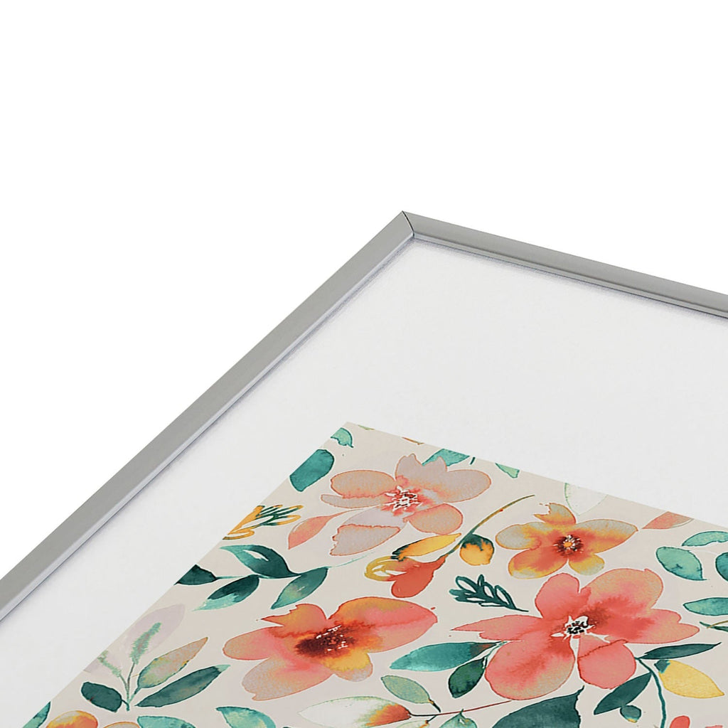 Ninola Design Botanic Retreat Tropical Whimsical Flowers Coral Green Metal Framed Art Print