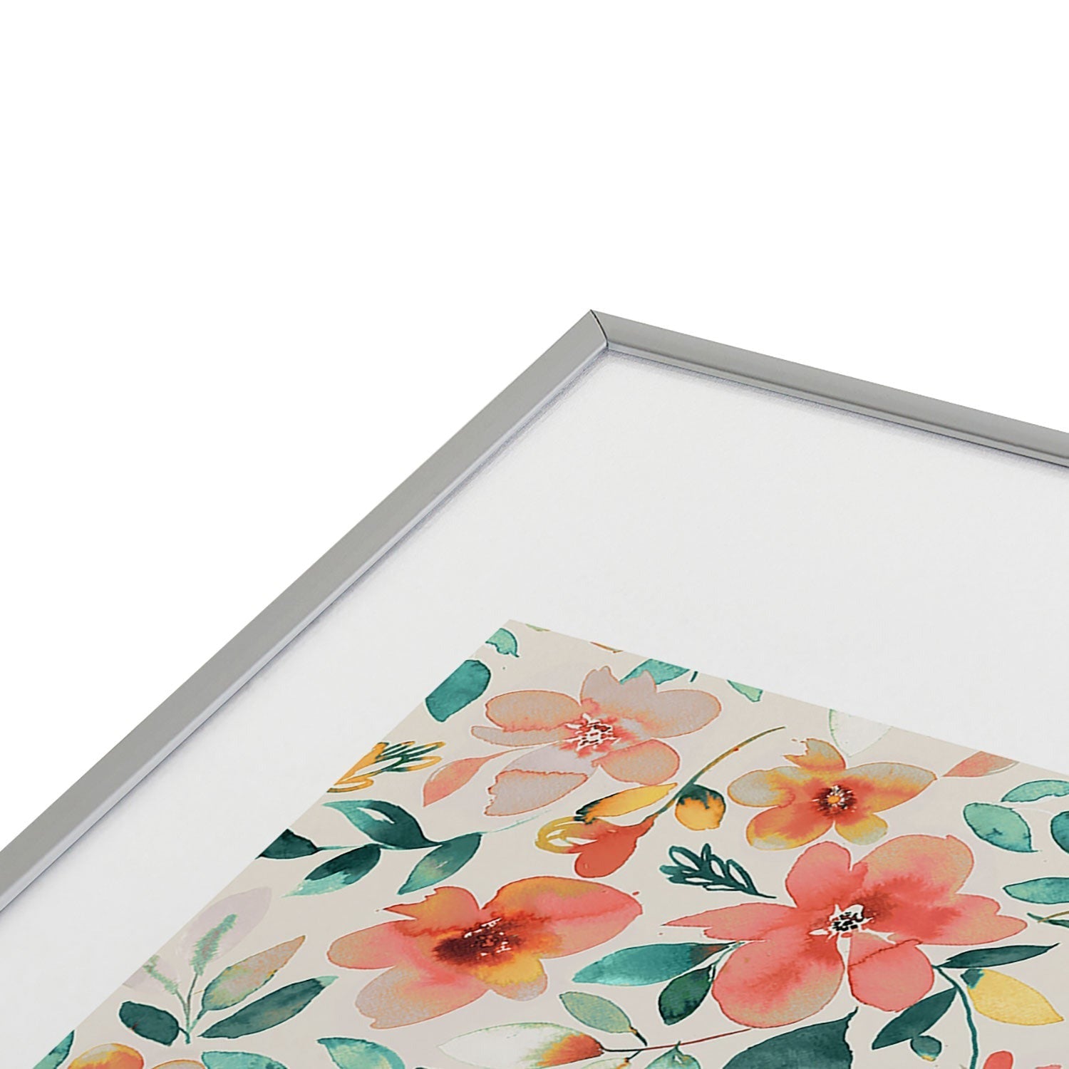 Ninola Design Botanic Retreat Tropical Whimsical Flowers Coral Green Metal Framed Art Print