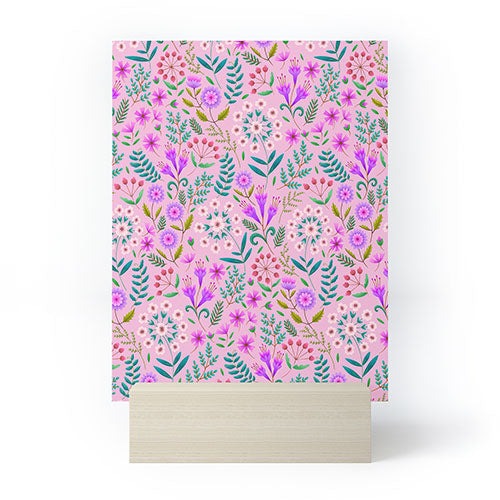 Pimlada Phuapradit Ditsy Purple Floral Half Drop Mini Art Print