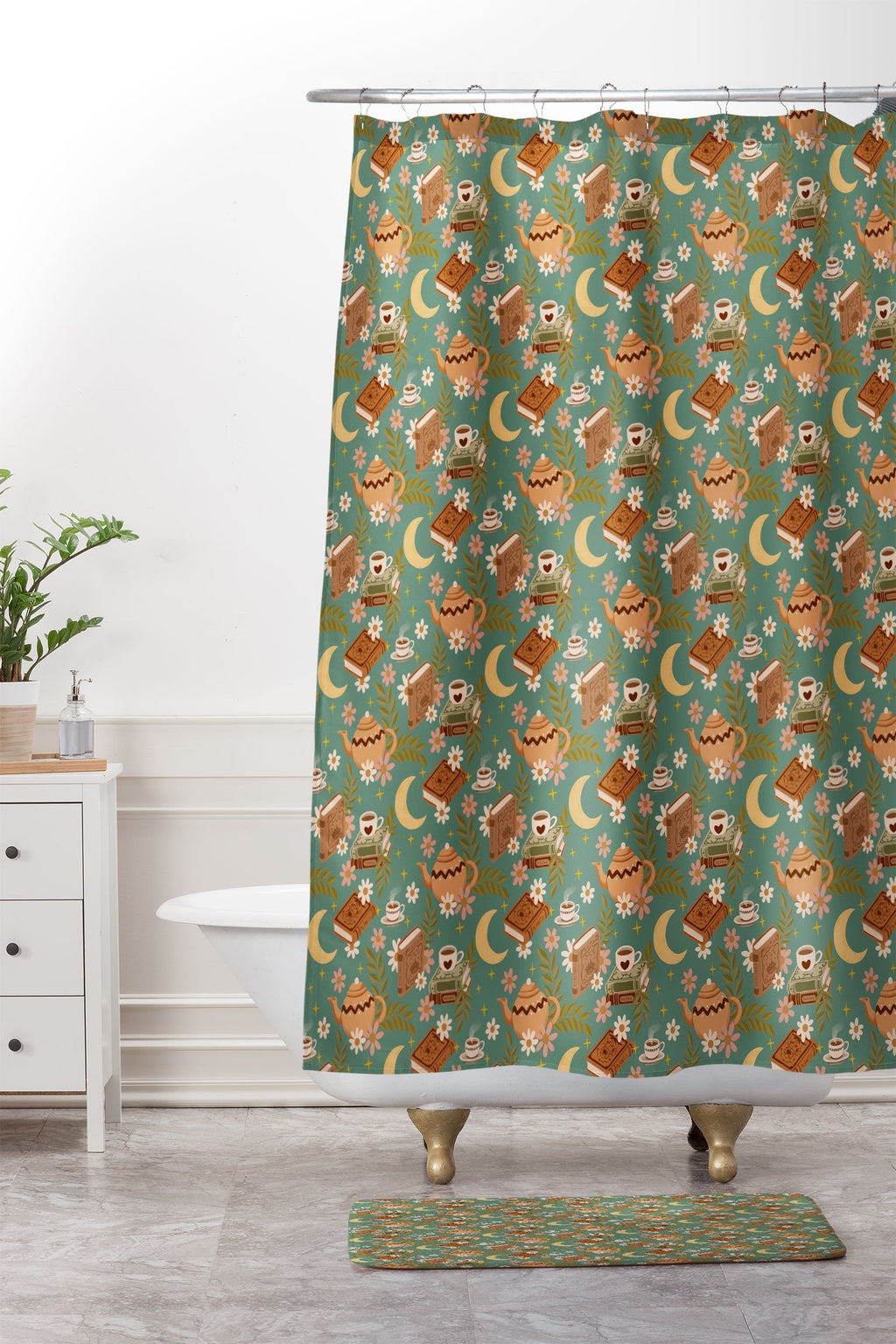 Avenie Moonlit Reading Nook I Memory Foam Bath Mat