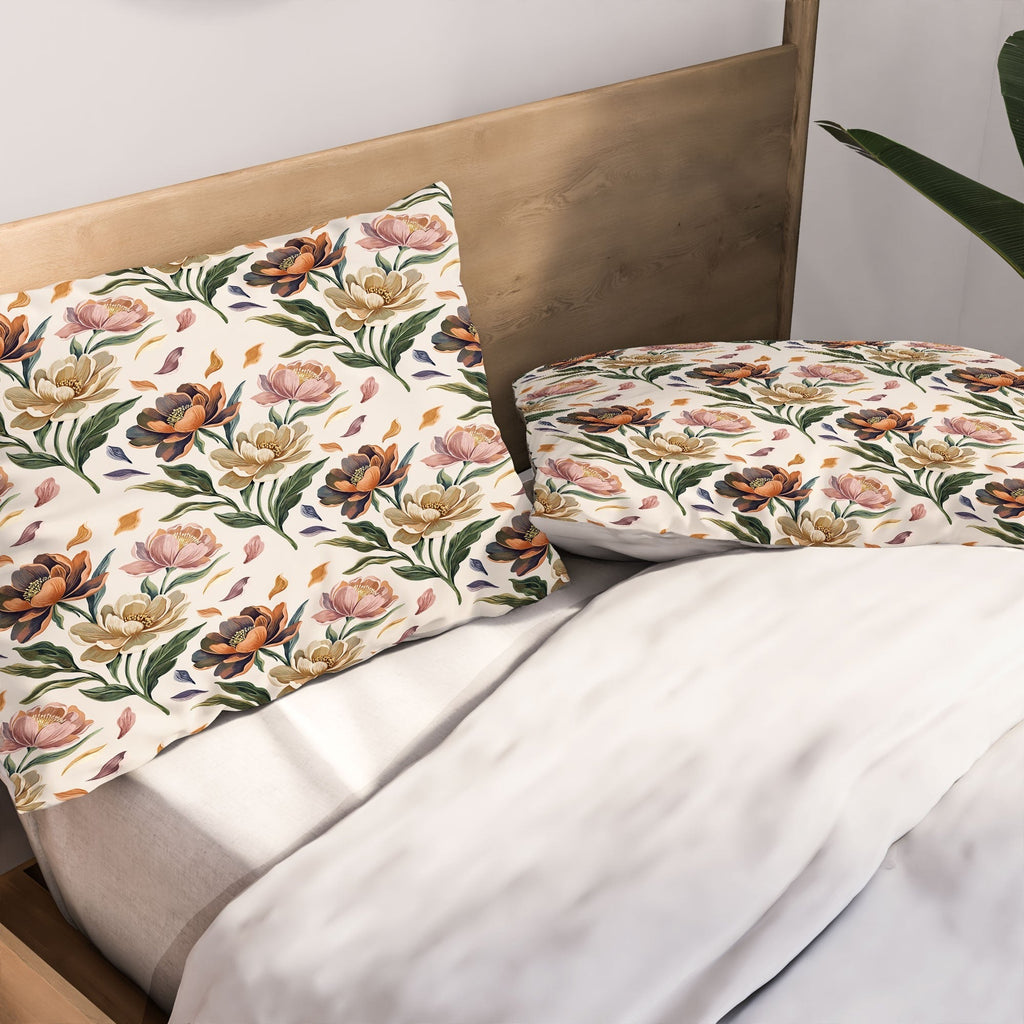 Marta Barragan Camarasa Hand Painted Peony Florals Pillow Shams