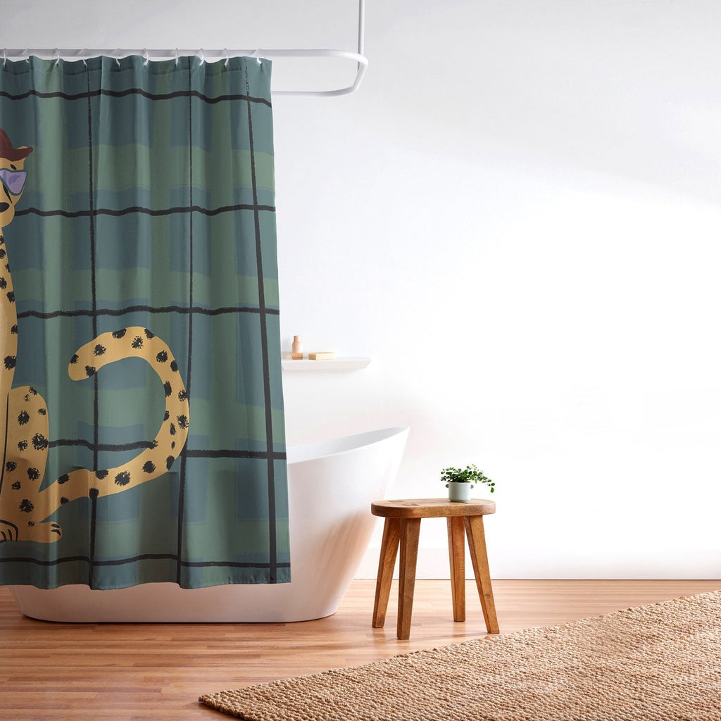 Design by Spark Cheetah Cool Cat Shower Curtain
