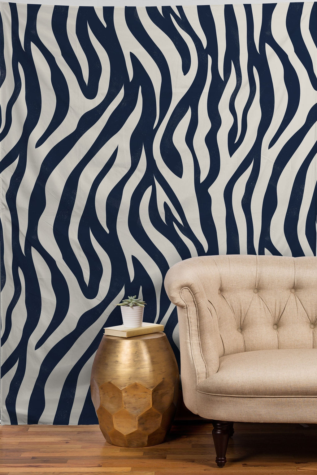 Avenie BR Navy Tiger Stripes Tapestry