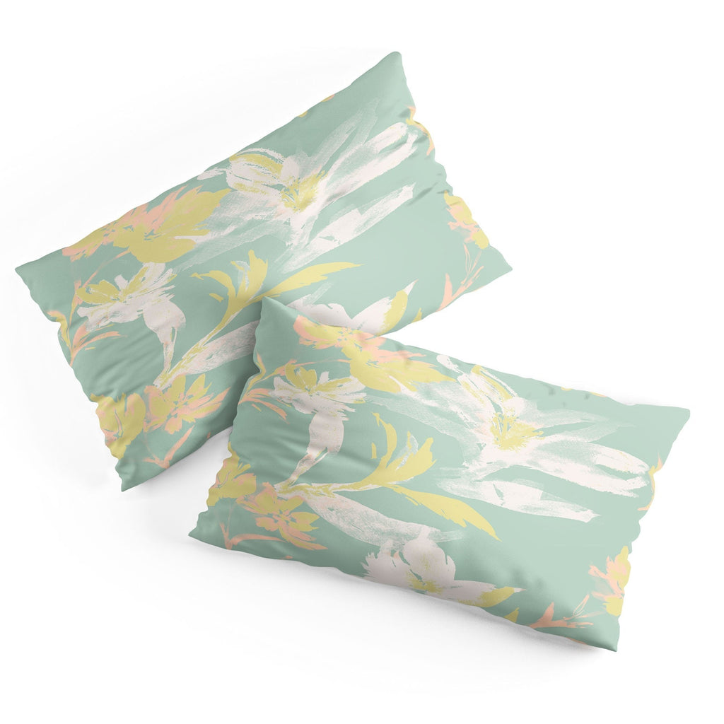 Gabriela Fuente Emma Floral Mint Pillow Shams