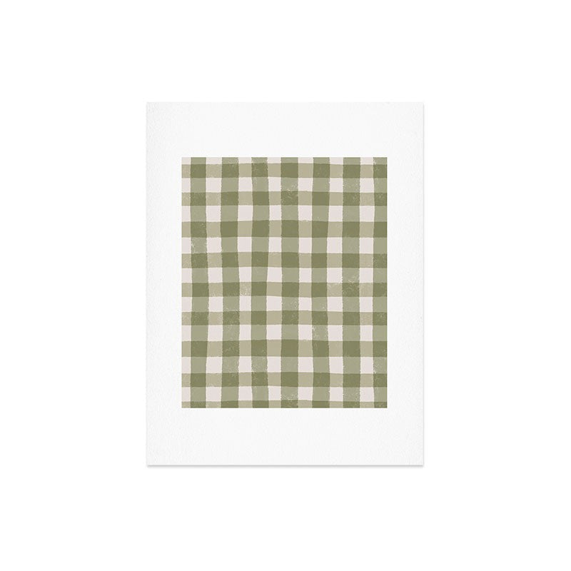 Menina Lisboa Rustic Green Plaid Art Print