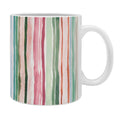 Ninola Design Botanic Retreat Watercolor Stripes Green Orange Red Coffee Mug