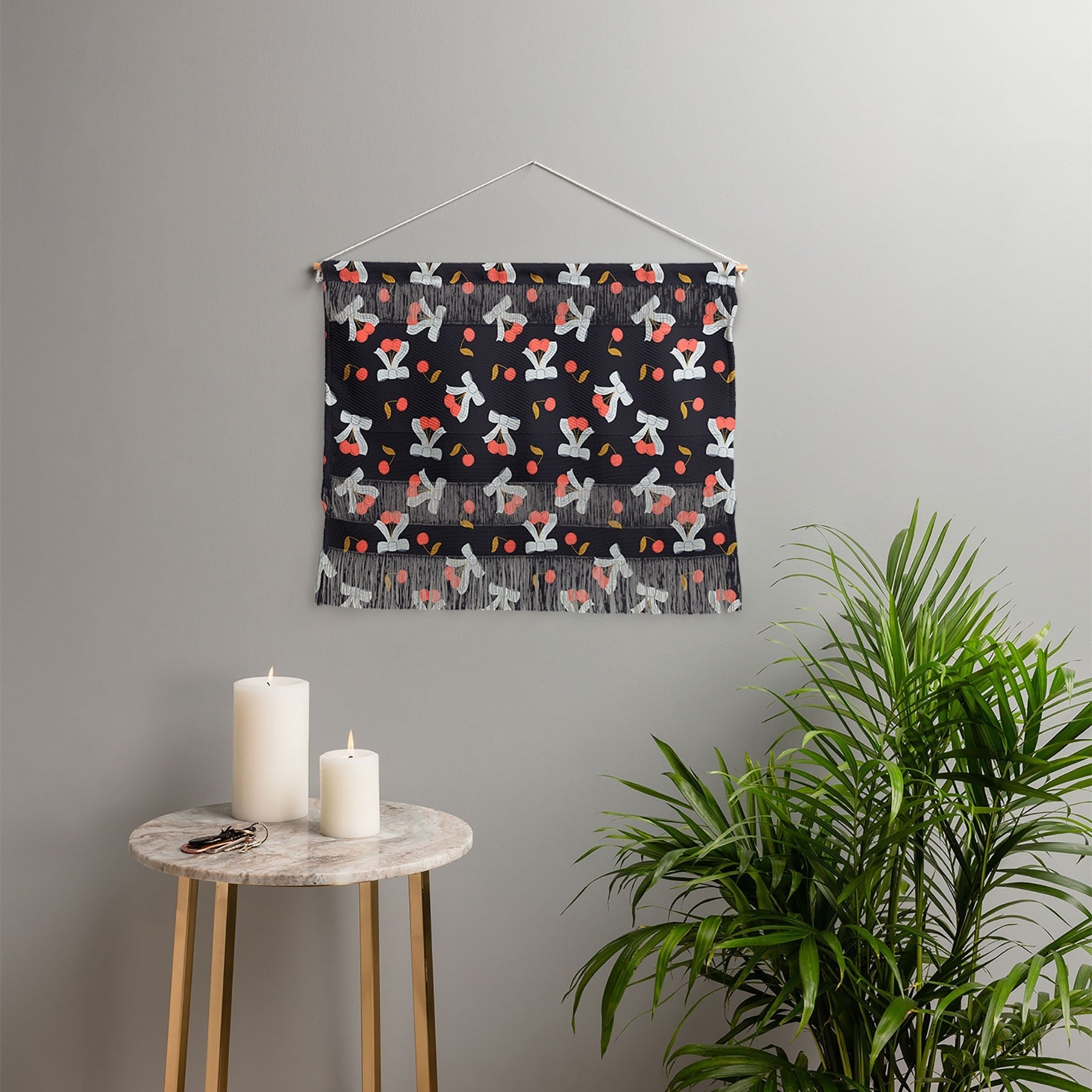 Jennifer Labre Cherries and Bows Wall Hanging Landscape