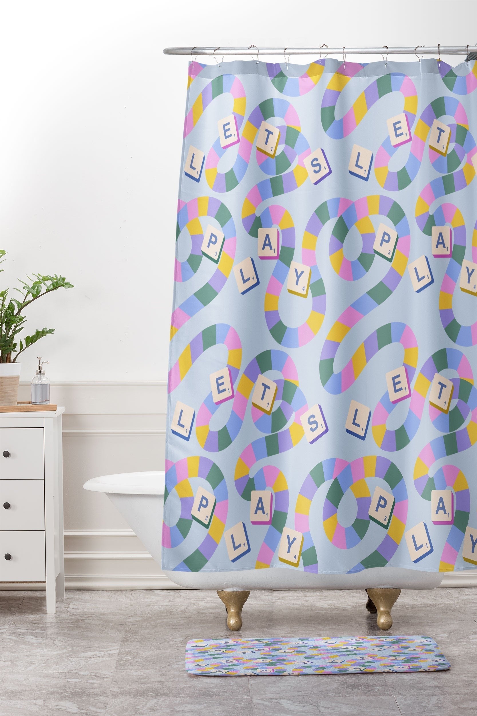 Design by Spark Scrabble Board Game Night Memory Foam Bath Mat