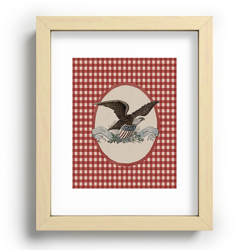 DENY Designs Gingham Eagle Recessed Framing Rectangle