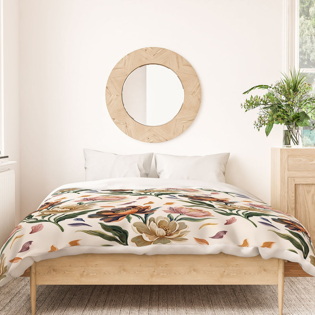 Marta Barragan Camarasa Hand Painted Peony Florals Duvet Cover