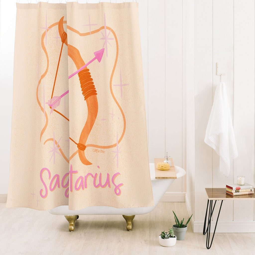 Little Om Zodiac Sign Sagittarius Shower Curtain