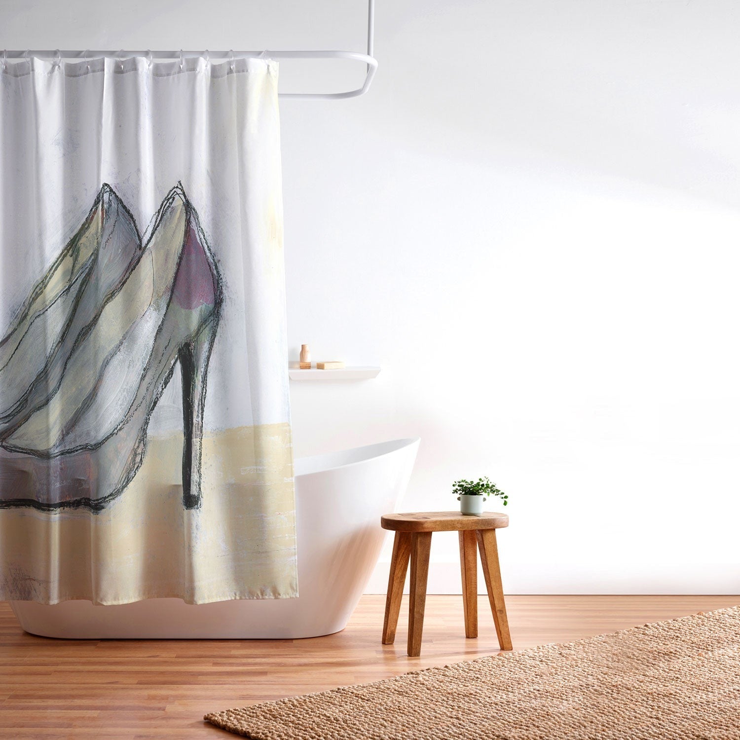 Sophia Buddenhagen Grey Stiletto Shower Curtain