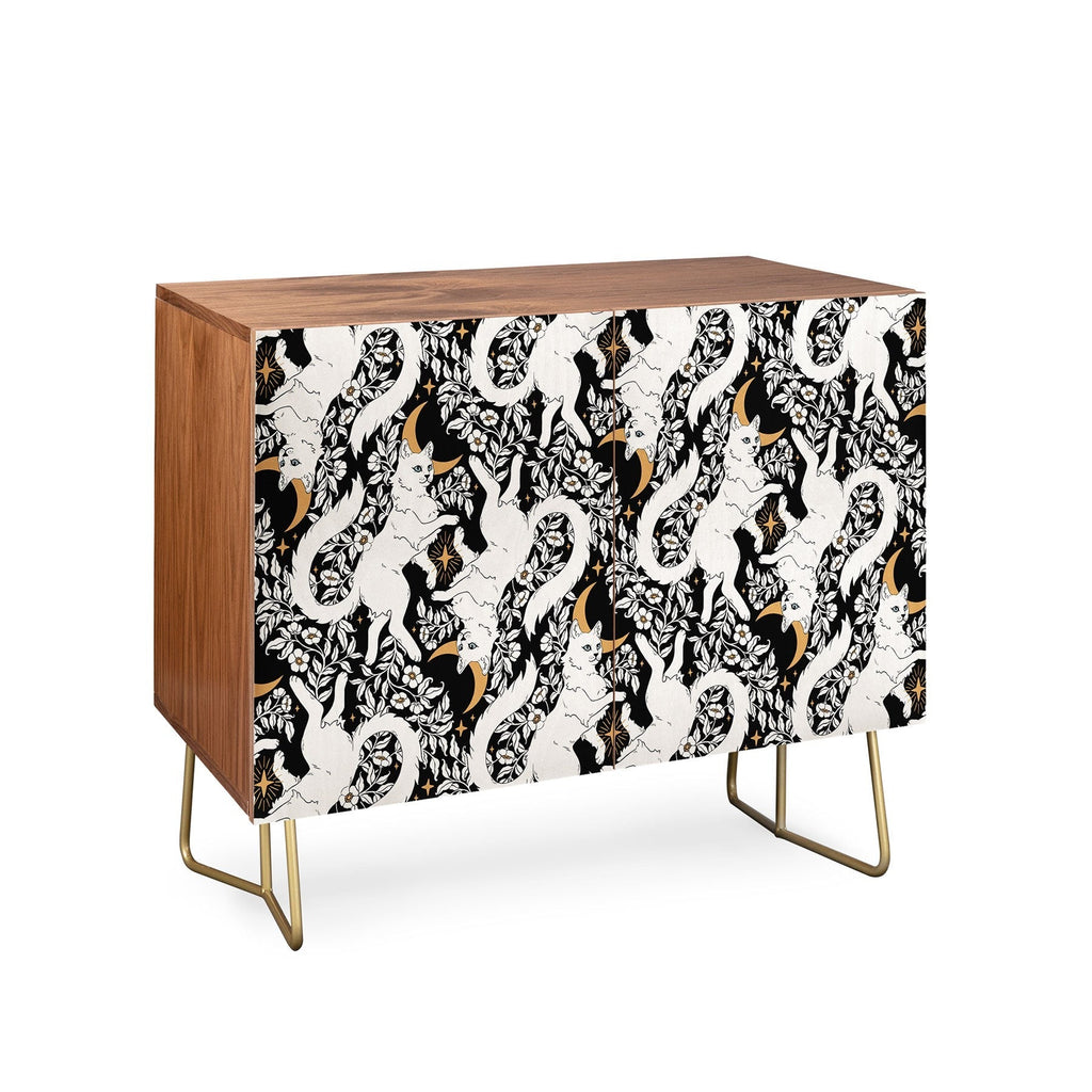 Avenie Celestial Cats Gold Credenza