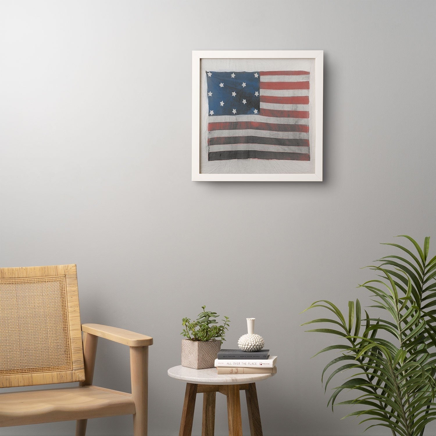 DENY Designs Flag Attributed to Elizabeth Schuyler Hamilton Framed Wall Art