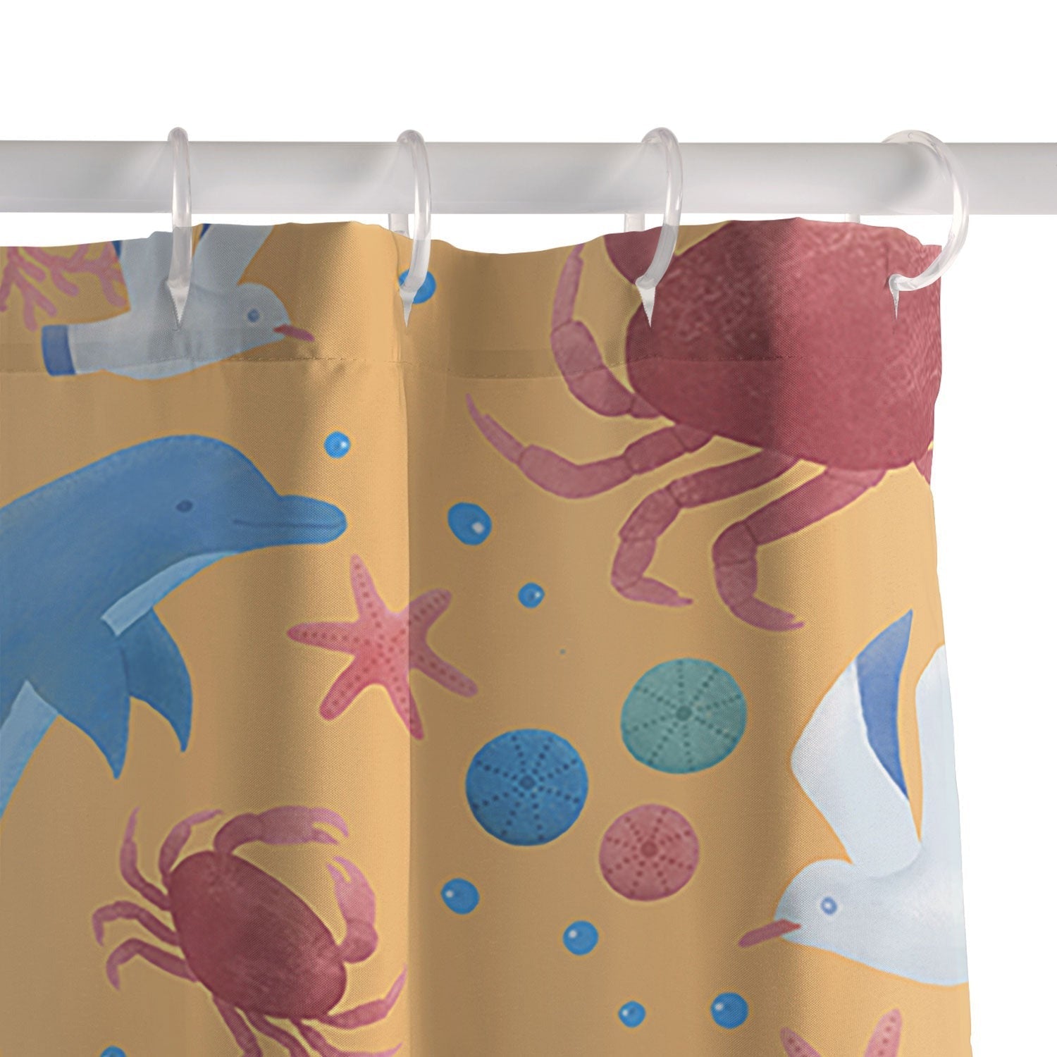 Seta Zakian Sailing Sealife yellow Shower Curtain