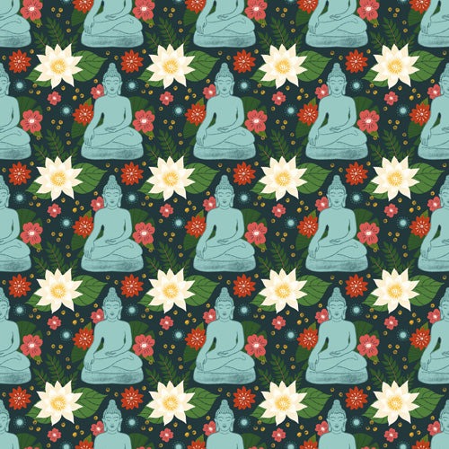 Design by Spark Meditating Lotus Buddha Shower Curtain